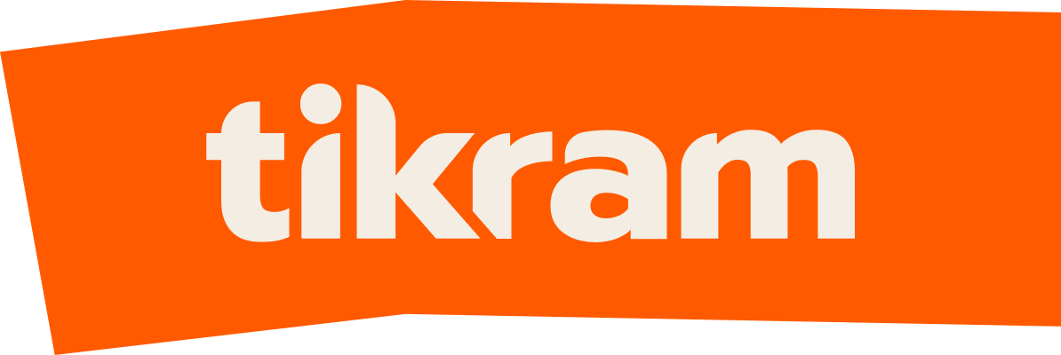 Tikram wordmark used as neutral layout media